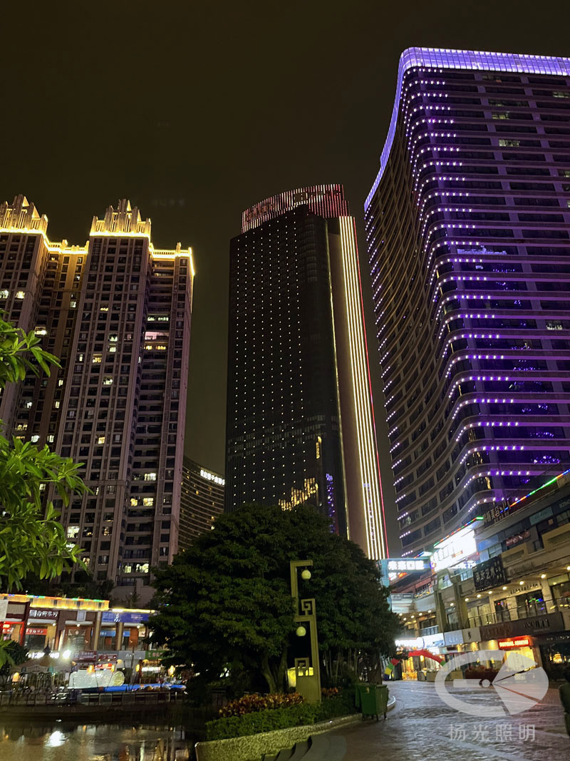 東莞希爾頓酒店泛光照明工程實(shí)景圖